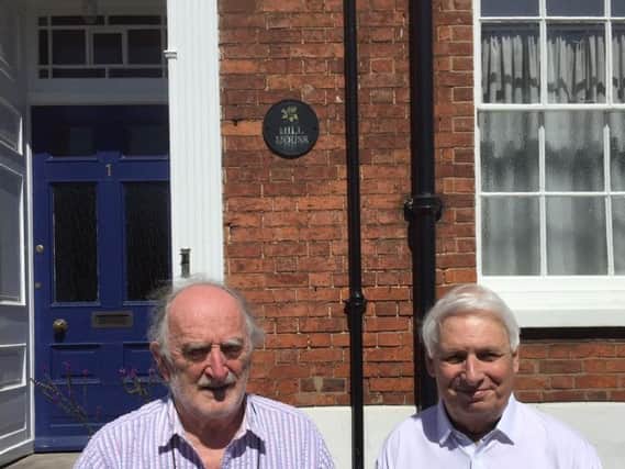 Peter James and Graham Gould with their new book in front of Hill House