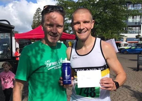 Race winner Andy Hudson with Peter Bryan from Kenilworth Runners.