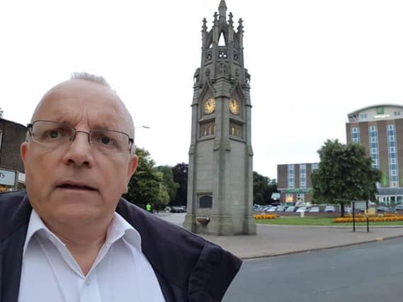 Councillor Richard Dickson in front of the Kenilworth Clock Tower
