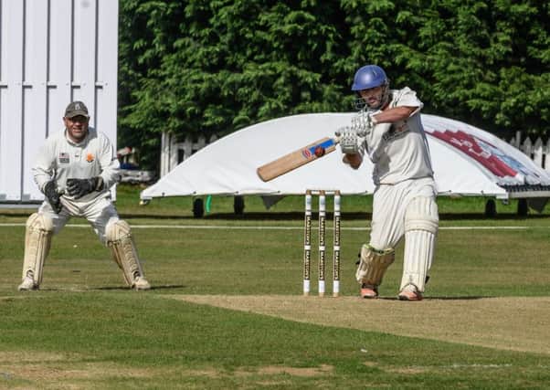 Billy Hallett scored a brutal 37 off 23 balls for Leamington 2nds on Saturday. Pictures: Lou Smith