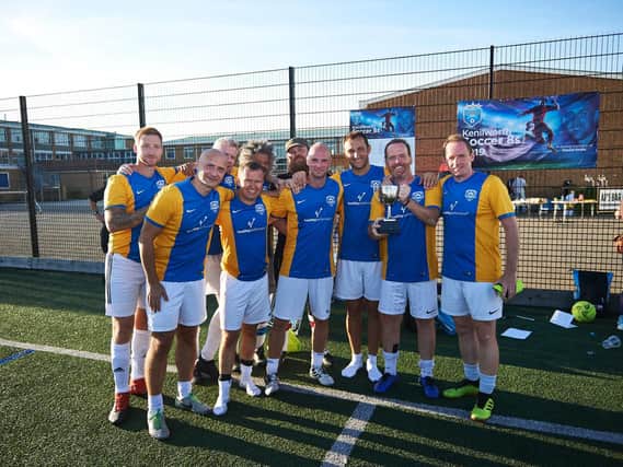 Real Sociable - the winning team at the Soccer 8s charity football tournament 
(photo by Ben Duffy)