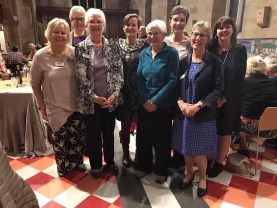 Kenilworth Mayor Alison Firth (centre) pictured at the Arabian Bites event hosted by the Mothers' Union at St John's Church in Kenilworth