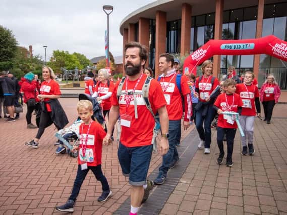 Hundreds of people took part in the Brain Tumour Charitys Warwick Twilight Walk. Photo by The Brain Tumour Charity.