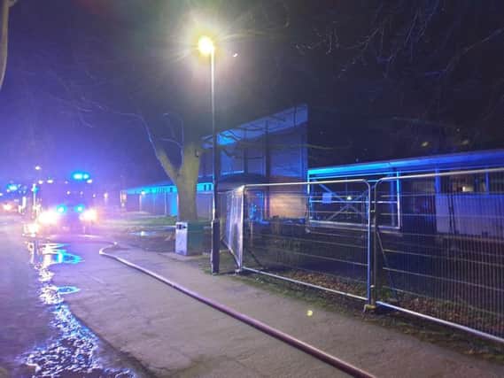 Emergency services were called to the leisure centre in St Nicholas Park in Warwick on Saturday night. Photo by Geoff Ousbey.