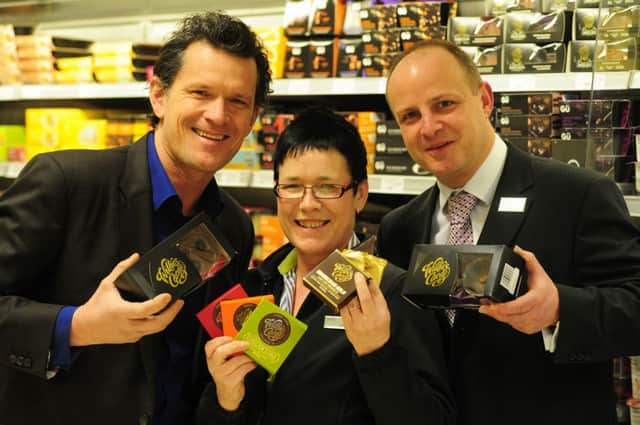 Chocolate tasting at Waitrose, Kenilworth.

Pictured: Jacky Patton and Nick Harris (Branch Manager)