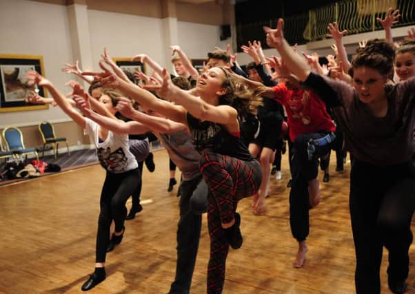 Members of Stagecoach theatre arts school rehearsing for Cats.