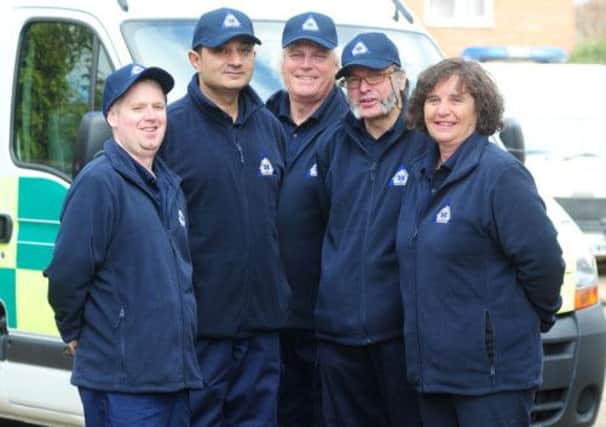 Volunteers with the Ambulance Service who recently split with St John and reverted back to their original group.  They have new uniforms and are keen to recruit more volunteers to train in first aid. 

Pictured: Adam Leahy, Jat Rai, Mike Cornes, Mick Partridge & Barbara Cornes.