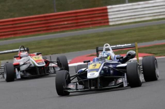 Jordan King in action at Silverstone, where he gained an impressive sixth position in the third race of the weekend.
