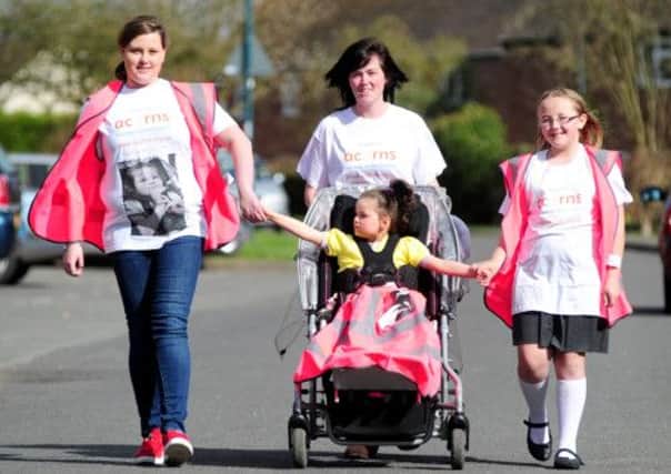 Pictured: Alice Stephens, Becky Prentice, Tammy O'Sullivan & Keri Hancock, prepare to do a walk to raise funds for Acorns Hospice.
