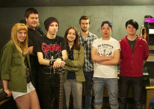 The Warwickshire College students who have created their album, Hazards of Commitment.