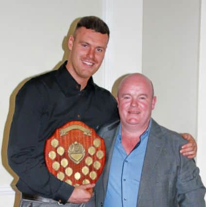 Liam Daly shows off the Managers Player of the Year Award alongside Paul Holleran. Picture: Sally Ellis
