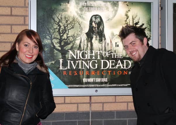 James Plumb with his sister Sarah at a promotional launch of his film Night of the Living Dead: Resurrection.