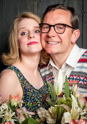 Audrey (Nikki Cross) and Seymour (Des McCann) in the Talisman Theatre's production of The Little Shop of Horrors.