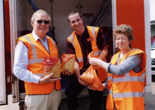 Volunteers at Sainsbury's in Leamington collect donations for the Leamington and Warwick Foodbank.