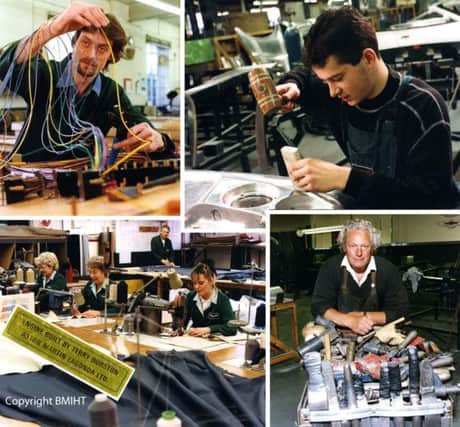 Aston Martin workers in the factory
