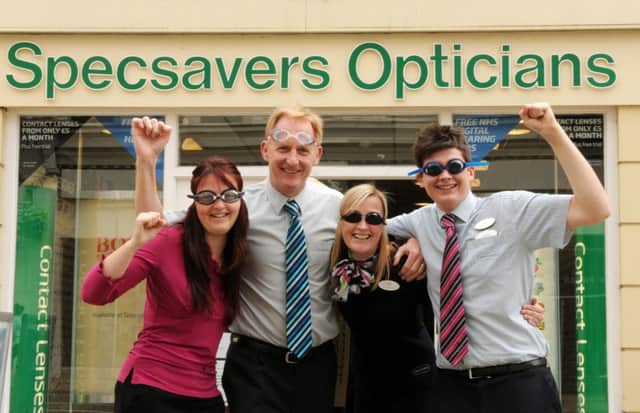 MHLC-12-08-13 Specsavers Swimathon Aug15
Specsavers Leamington branch are entering a team into the Soroptimists' Swimathon.
Some of the team members,from left,Natalie Geoghegan (assistant manager),John Vagg,Rachel Hawthorne,Joe Townsend .