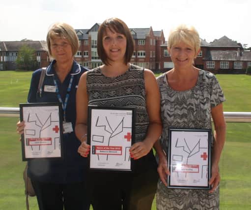 Woods Nurse of the Year Rebecca Bennett with runners-up Julie Reading and Jayne Stanton.