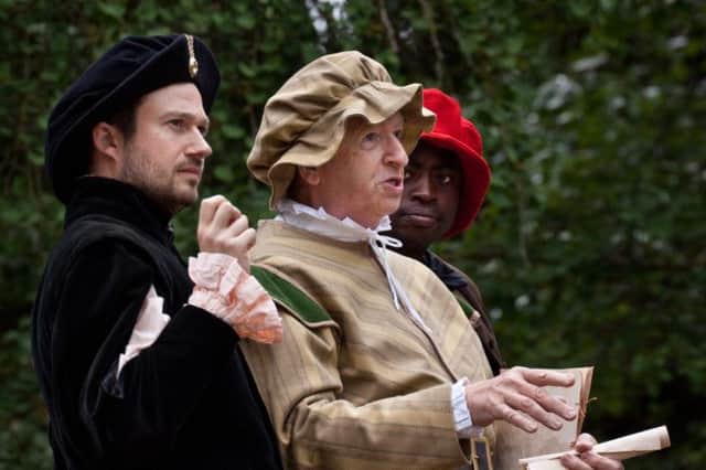 Alex Gatehouse, Barrie Palmer and Matt Christian Reed in the GB Theatre Company's production of A Midsummer Night's Dream.