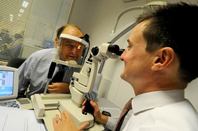 Cllr. Bob Stevens visited Boots today (Friday), for an eye test to promote eye health week.
