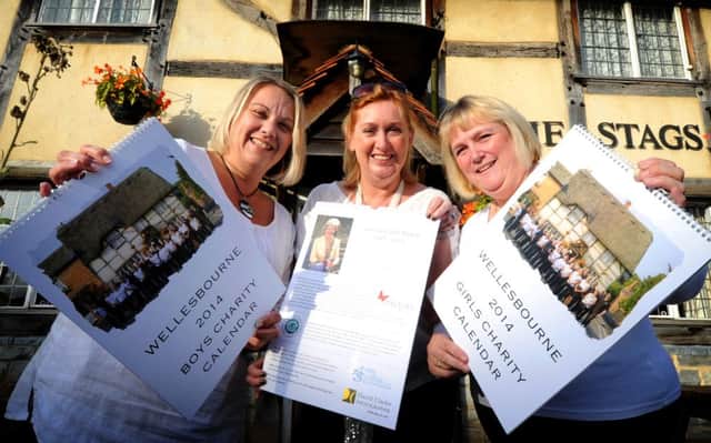 Staff and friends at The King's Head, Wellesbourne, have made a female and a male naked calender to raise funds for charity.

Pictured: Jayne Turvey, Julie Stokes & Denise Farey.