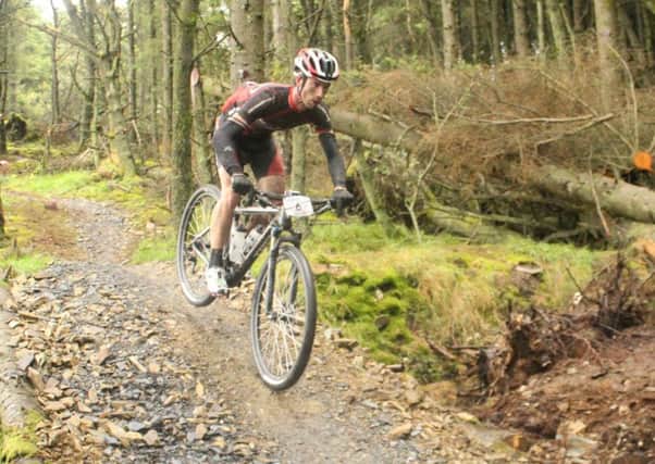 Matt Clinton takes an off-road section on his way to first place at the Isle of Man End to End Challenge.