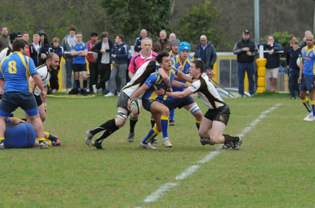 Alex Selby was denied a try for Kenilworth after the officials brought play back for a forward pass.