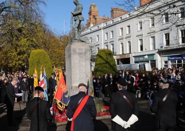 MHLC-11-11-12  Leamington Remembrance Nov27 
The Annual Remembrance Sunday Day at the war memorial  Eusto Place, th November 2012 ,Leamington Spa . 
 The Slience and Reveille