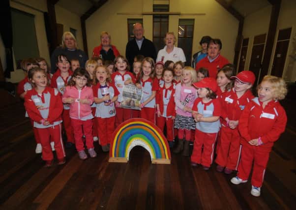 Sponsored sing by the St Mark's Rainbows on Monday night. They were trying so sing 24 songs in an hour, raising money for Kelly Smith whom The Courier featured in a story a few weeks ago.
MHLC-21-10-13 Singalong Oct72
