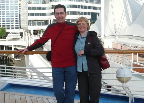 Peter and Wendy Minshaw at Vancouver Waterfront in July 2009.