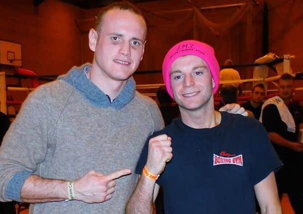Michael Jephcott with pro boxer George Groves, who presented the trophies at Great Barr Leisure Centre.