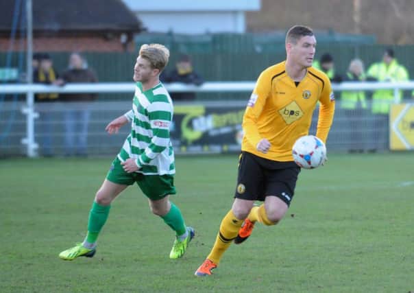 Paul Holleran has paid tribute to Brakes resilience after the 1-0 victory at Northwich Victoria made it five clean sheets in six. Pictured: Defensive stalwart Liam Daly. MHLC-30-11-13 Brakes Trophy Nov116