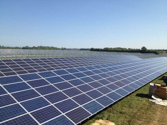A solar farm in Broxted, Essex.