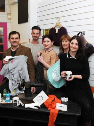 Dombey & Daughter has opened in Old Town thanks to the help of the area's Mary Portas team.  Pictured (from left): David Chisholm, Jeremy Ireland (Portas team), Samantha Tongue, Helen Wild, (Portas team) and Mickey Rose. MHLC-10-12-13  Dec118