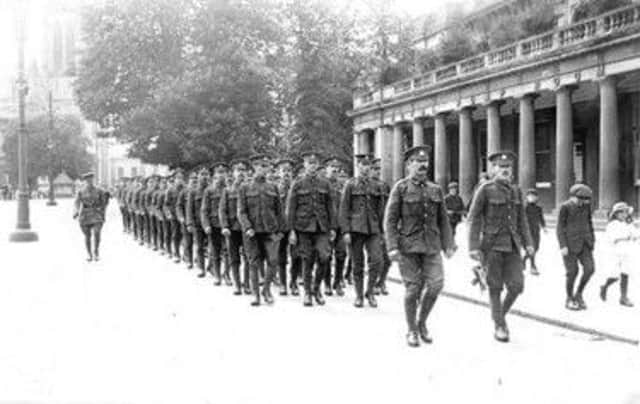 Soldiers in Leamington during First World War