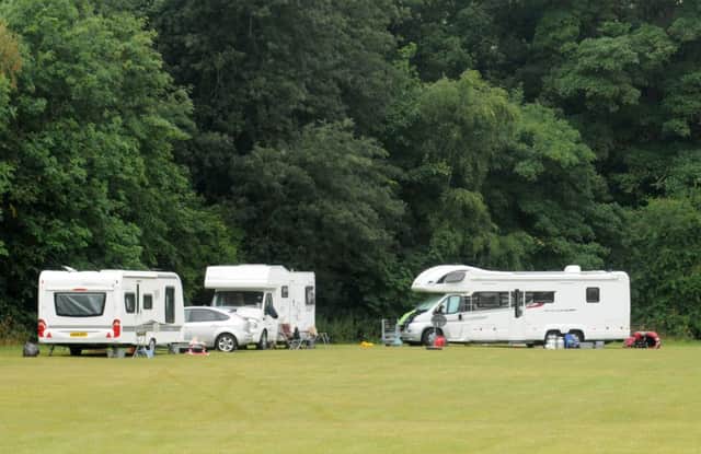 Gypsies who had moved on to land in Myton Fields in Warwick last year.
