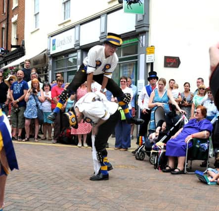 Street entertainments at last year's Warwick Folk Festival.