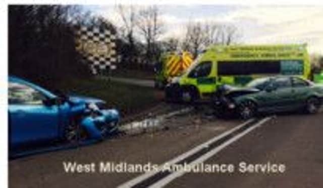 The scene of the crash in Chesterton on Saturday. Picture by West Midlands Ambulance Service.