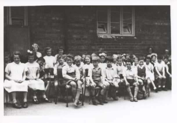 Pupils outside old Whitnash School 1940s