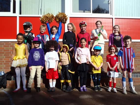 Pupils at Coten End Primary School in Warwick dress up to raise funds for Sport Relief.