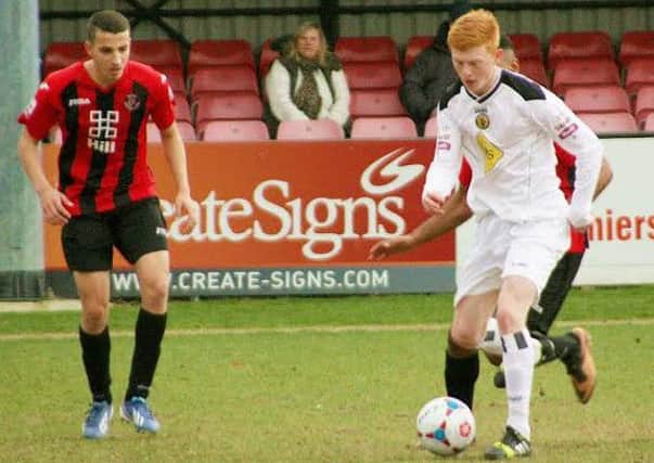 Loanee Reece Flanagan, seen here in action at Histon, produced a man-of-the-match display in the 4-0 win over Oxford City. Picture: Sally Ellis