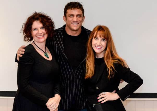 Alex Reid with event organisers Catherine Thompson and Nicky Pattinson.