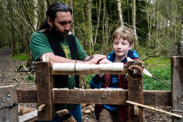 Visitors to Oakley Wood were able to try out some traditional woodland crafts.