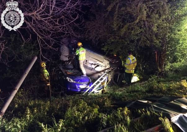 Road Traffic Collision at Birdgingbury Wharf. Picture courtesy of West Midlands Ambulance Service.