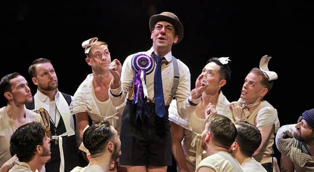 David McKechnie as Sir Joseph Porter and company in Union Theatre's HMS Pinafore. Picture by Francis Loney.