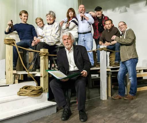 First Voice (centre front) with the rest of the cast of Under Milk Wood at the Loft in Leamington.
