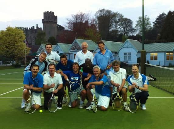 Members of Warwick Boat Club prepare for their charity tennis-athon to raise funds for the Myton Hospices.