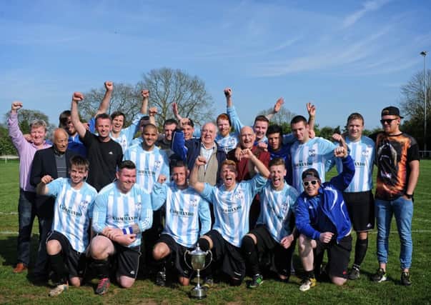 Kenilworth Town celebrate clinching the Midland Combination Division Two title after victory over Northwood. Picture: Mike Baker