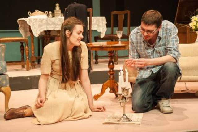 Rachel Partington as Laura and Martin Donaldson as Jim in The Glass Menagerie at the Talisman Theatre.