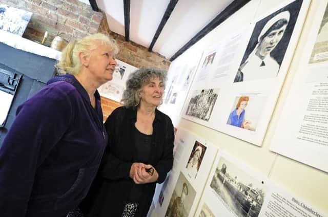 Members of Southam's Heritage Collection group Linda Doyle and Val Brodie launch the group's commemorative exhibition on First World War VAD nurses.