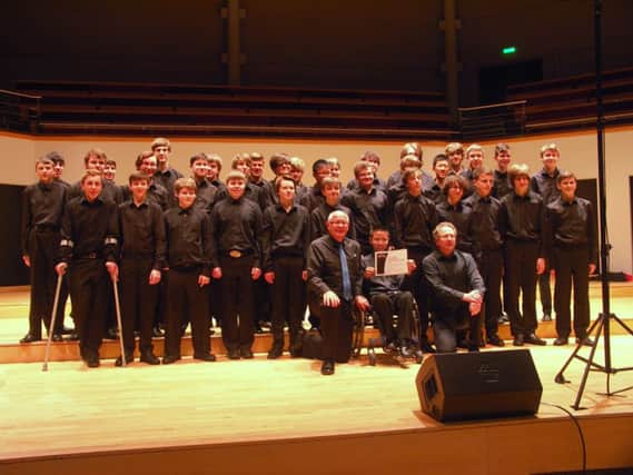 The Warwickshire County Choristers celebrate winning their BBC Choir of the Year award.